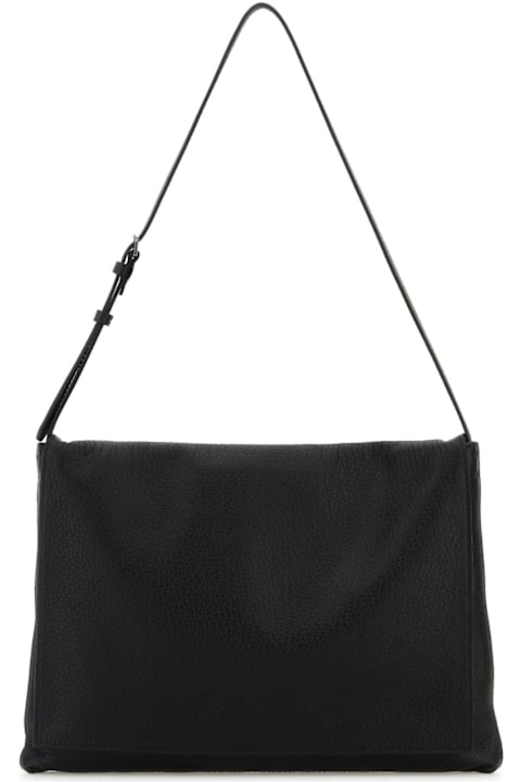 The Row for Women The Row Black Leather Nan Crossbody Bag