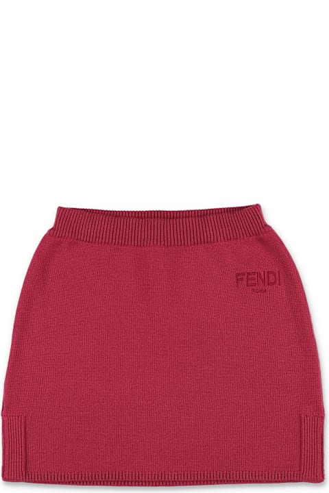 Homeware Fendi Fendi Kids Burgundy Knit Skirt