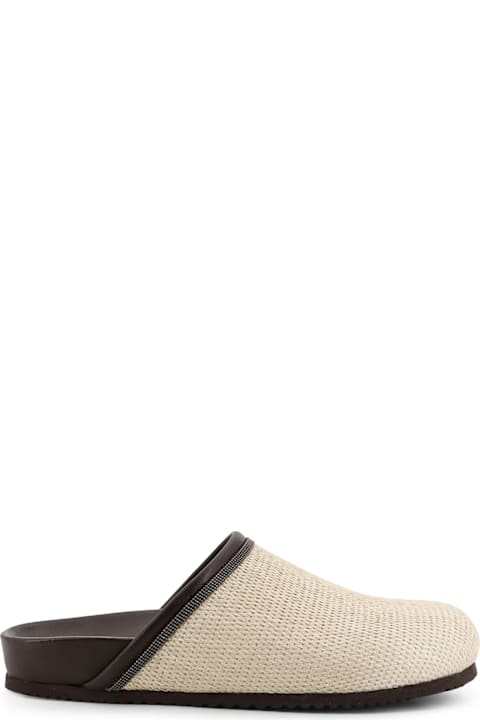 Brunello Cucinelli Raffia Sandals With Monili Insert