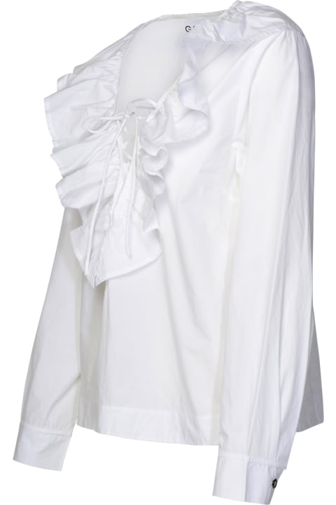 Ganni Topwear for Women Ganni White Cotton Shirt