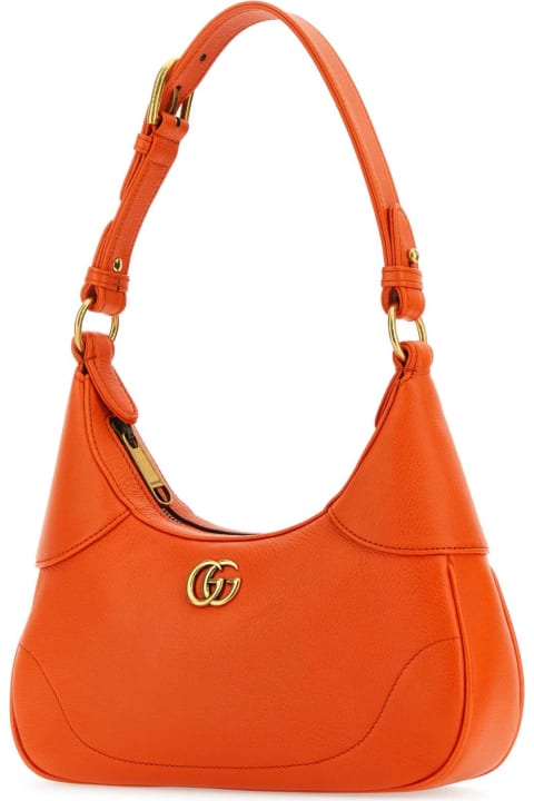 Gucci for Women Gucci Orange Leather Small Aphrodite Handbag