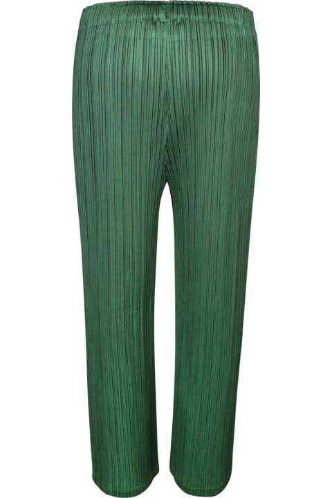 Issey Miyake for Men Issey Miyake Pleats Please Green Straight Trousers