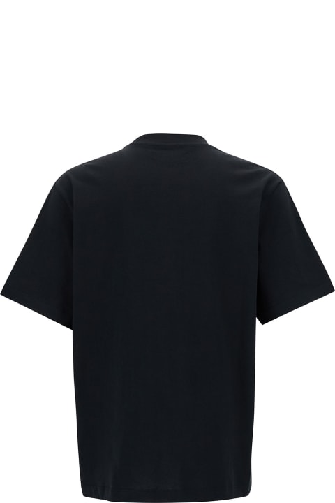 Topwear for Men AMIRI Black T-shirt With Contrasting Logo Print In Cotton Man