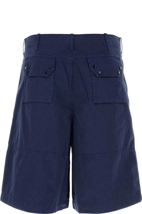 Ten C Pants for Men Ten C Blue Stretch Cotton Bermuda Shorts