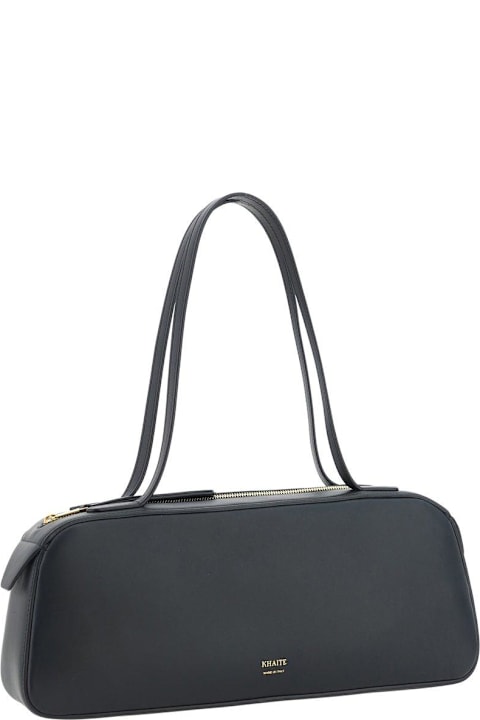 【KHAITE】シモナ ショルダーバッグ クラックルパテントレザー Simona Shoulder Bag in Black Crackle Patent Leather – KHAITE