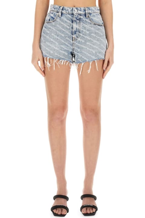 T by Alexander Wang for Women T by Alexander Wang Shorts With All Over Logo