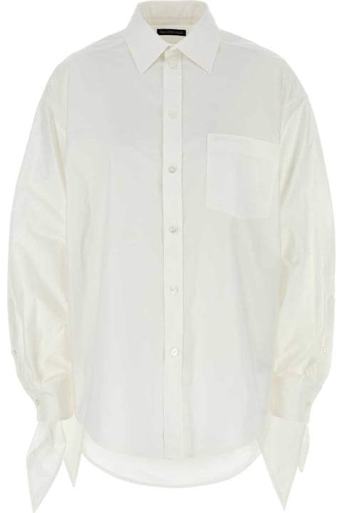 Balenciaga Topwear for Women Balenciaga White Poplin Shirt