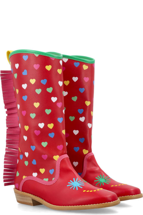 Stella McCartney Kids Stella McCartney Kids Fringe Hearts Boots