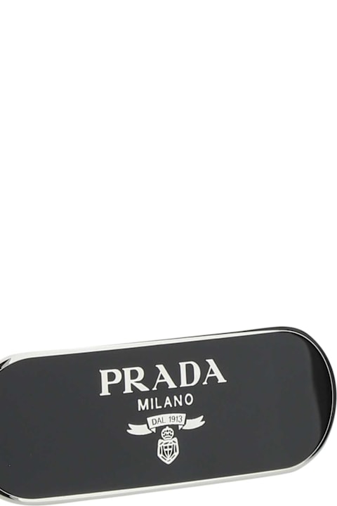 Hair Accessories for Women Prada Black Metal Hair Clip