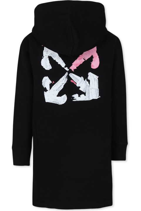 Off-White فساتين لـ بنات Off-White Black Dress For Girl With Logo