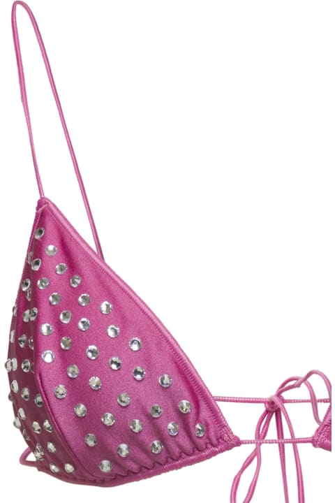 Oseree Swimwear for Women Oseree 'gem Two Piece' Pink Bikini Two Piece With Rhinestones In Stretch Polyamide Woman