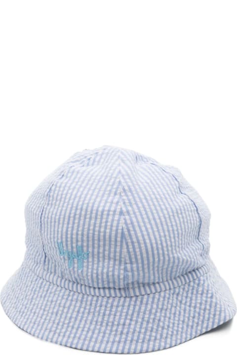 Fashion for Baby Boys Il Gufo Light Blue Striped Seersucker Hat