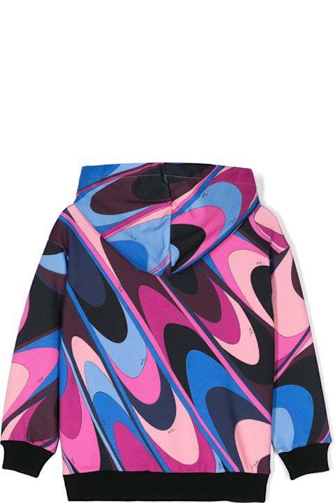 Pucci سترات وبلوزات ثقيلة لـ بنات Pucci Hoodie With Wave Print