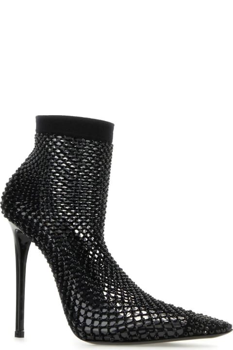 Le Silla High-Heeled Shoes for Women Le Silla Black Mesh Gilda Ankle Boots