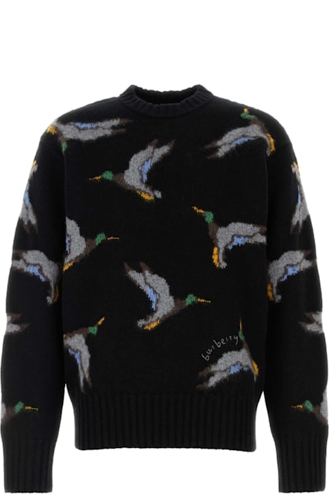 Sweaters for Men Burberry Embroidered Wool Sweater