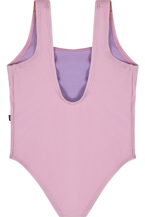 ベビーガールズ Moloのウェア Molo Pink Swimsuit For Baby Girl With Smiley