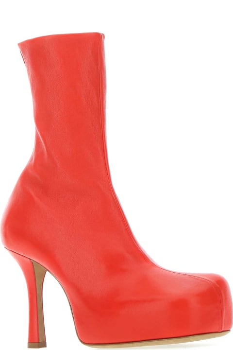 Bottega Veneta Boots for Women Bottega Veneta Red Nappa Leather Bold Boots