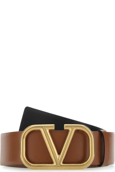 Accessories for Men Valentino Garavani Brown Leather Vlogo Belt