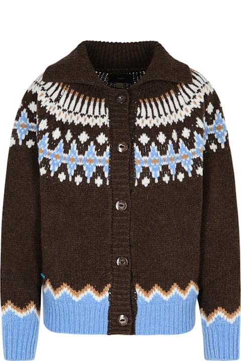 Alanui for Women Alanui Fair Isle Intarsia Knitted Buttoned Cardi Coat