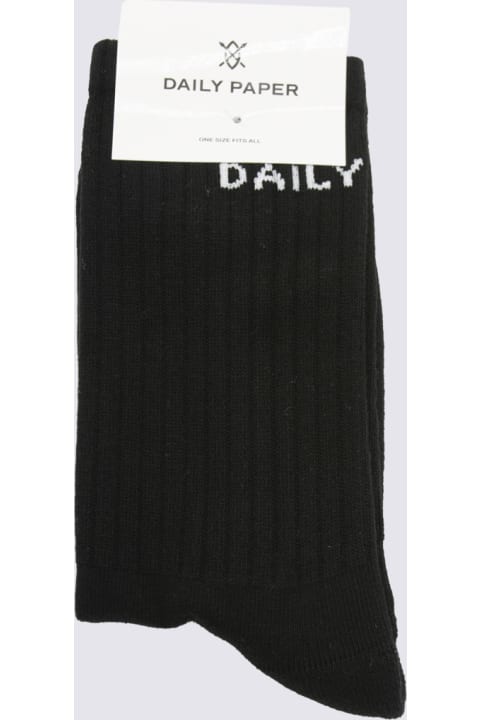 Daily Paper الملابس لـ القسم الرجالي Daily Paper Black And White Cotton Blend Socks