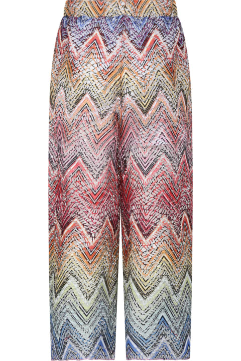 Missoni Bottoms for Girls Missoni Red Trousers For Girl With Sequins
