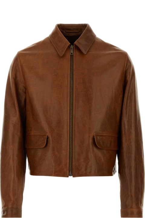 Prada Coats & Jackets for Men Prada Caramel Leather Jacket