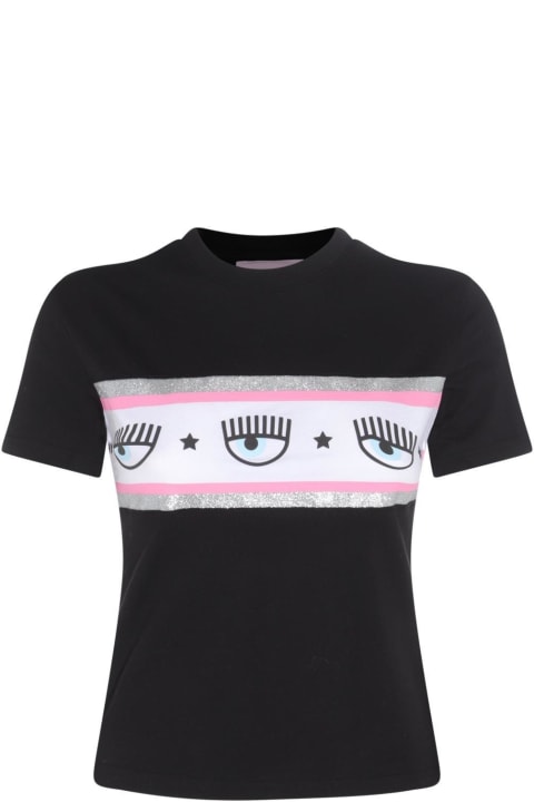 Chiara Ferragni Topwear for Women Chiara Ferragni Eyelike Printed Crewneck T-shirt