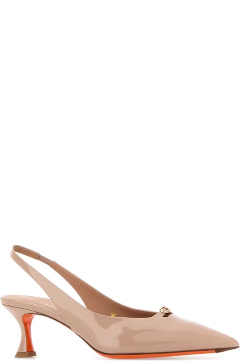 Santoni Antiqued Pink Leather Sabino Pumps