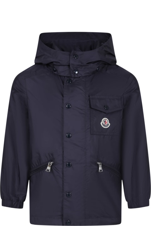 Moncler Coats & Jackets for Women Moncler Blue Lusala Windbreaker For Boy With Logo