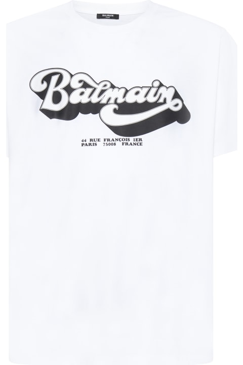 Balmain Clothing for Men Balmain White '70's' T-shirt