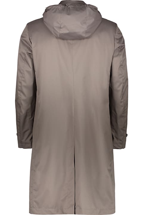 Moorer معاطف وجواكت لـ القسم الرجالي Moorer Rialto-ads Hooded Techno Fabric Raincoat