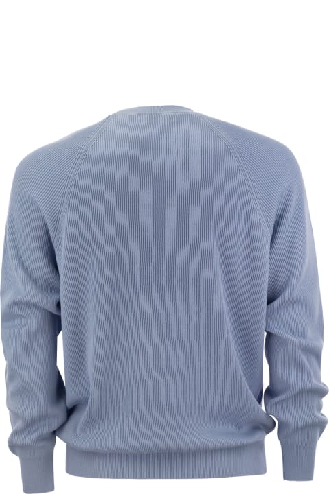Sweaters for Men Brunello Cucinelli Cotton Rib Sweater With Raglan Sleeve