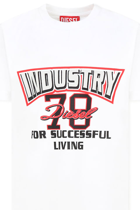 أدوات منزلية Diesel White T-shirt For Boy With Print