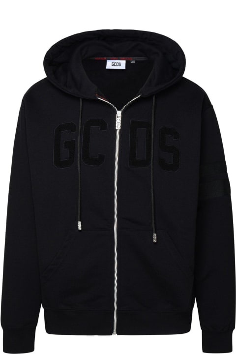 GCDS for Men GCDS Logo Flocked Zipped Hoodie