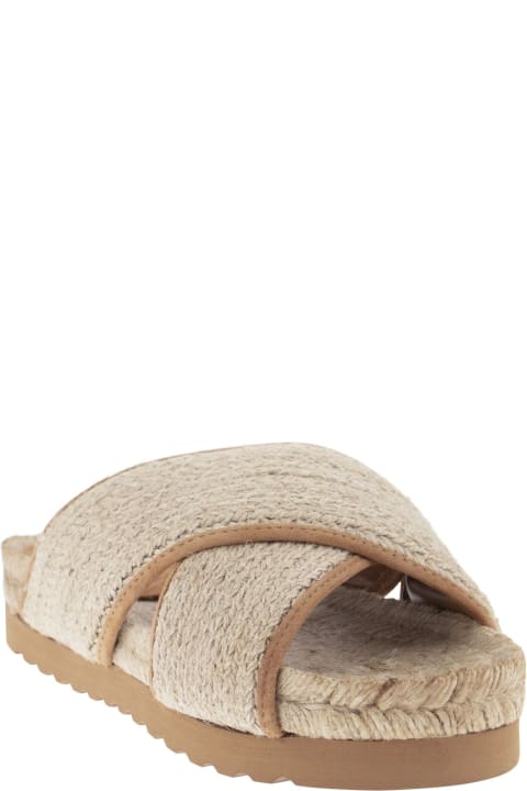 Peserico Sandals for Women Peserico Jute And Leather Sandal