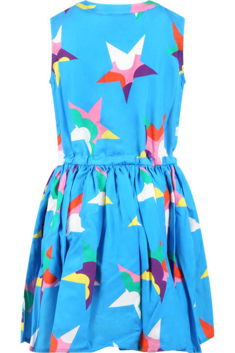Dresses for Girls Stella McCartney Kids Light-blue Dress For Girl With Colorful Stars