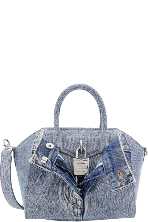 Fashion for Women Givenchy Mini Antigona Lock Denim Tote Bag
