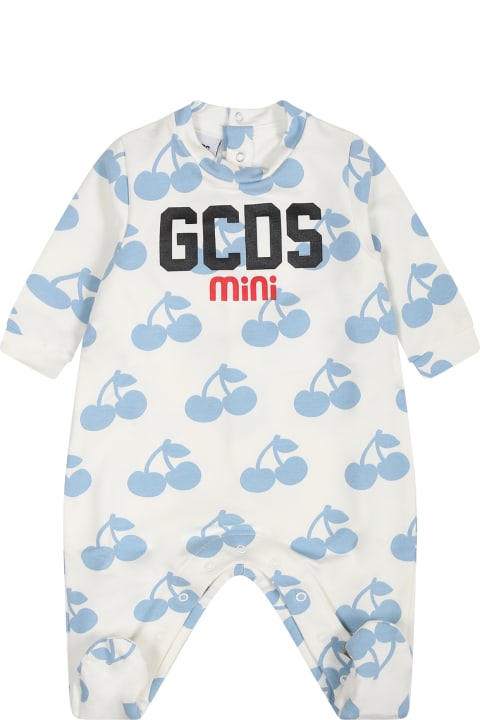 ベビーボーイズ GCDS Miniのボディスーツ＆セットアップ GCDS Mini Jumpsuit For Babies With Logo And Cherries