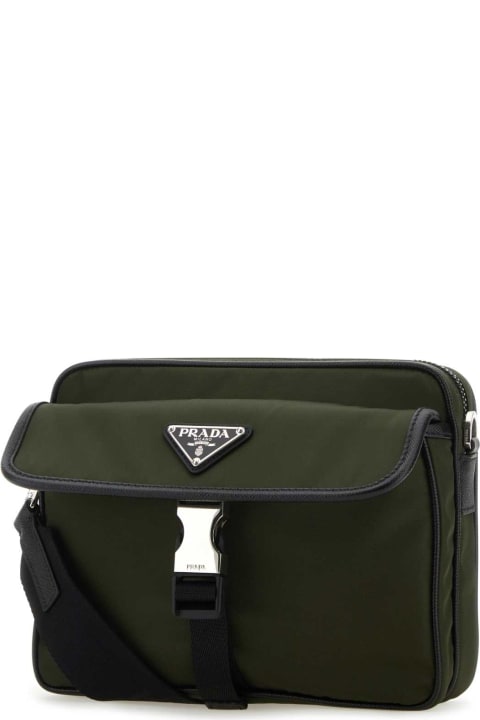 Shoulder Bags for Men Prada Army Green Nylon Crossbody Bag