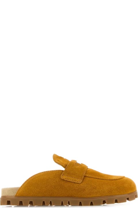 Miu Miu Mustard Suede Slippers