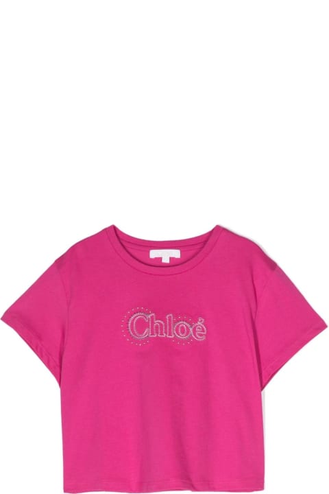 T-Shirts & Polo Shirts for Girls Chloé Fuchsia T-shirt With Logo