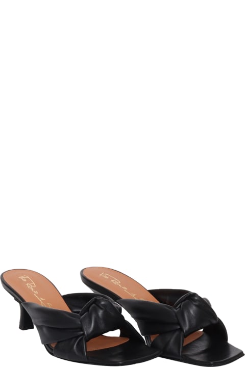 Via Roma 15 Shoes for Women Via Roma 15 Black Leather Sandal