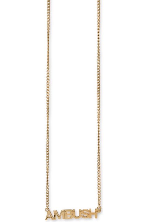 Gold Brass Nameplate Necklace