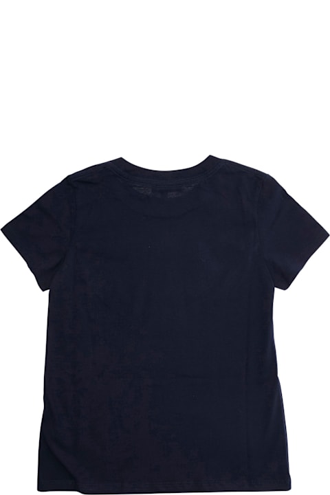 Chloé for Men Chloé Blue Crewneck T-shirt With Logo Lettering On The Front In Cotton Girl