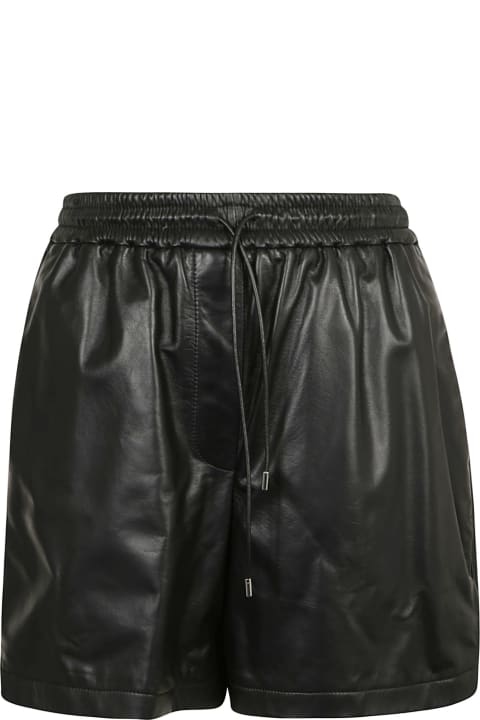 Drawstring Waist Leather Shorts