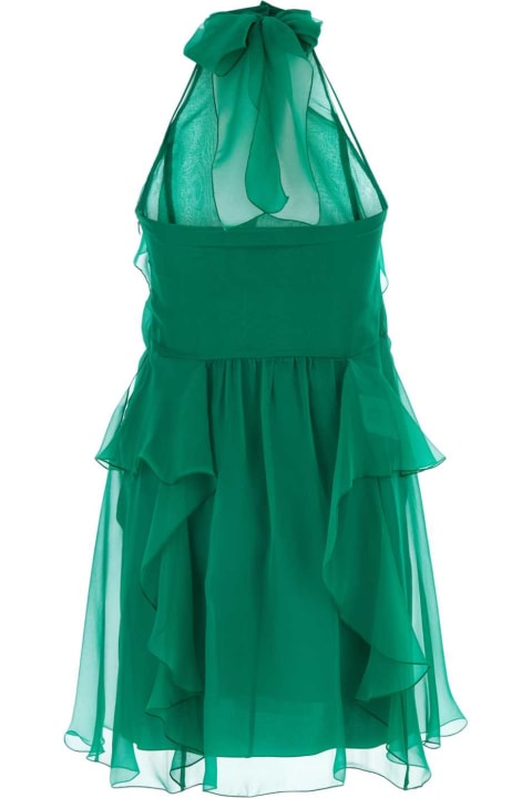 Alberta Ferretti Clothing for Women Alberta Ferretti Green Silk Mini Dress
