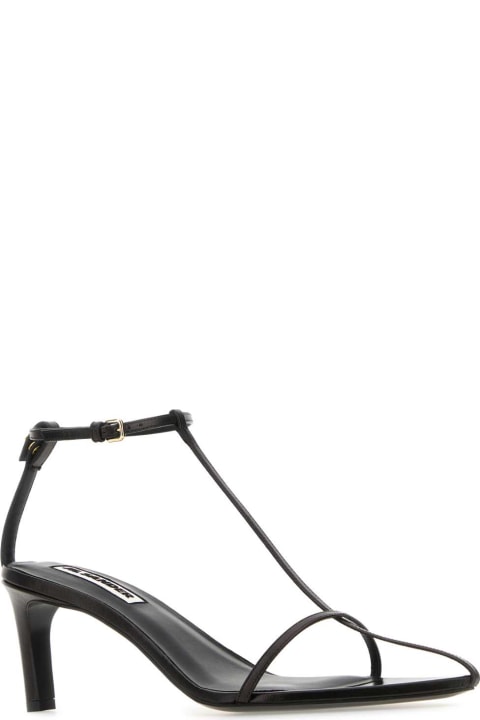 Jil Sander Sandals for Women Jil Sander Black Leather Sandals