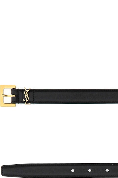 Saint Laurent Black Leather Belt