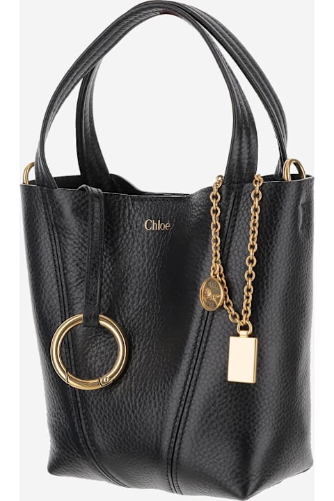 Chloé Bags for Women Chloé Chloé Spin Garnet Leather Small Tote Bag