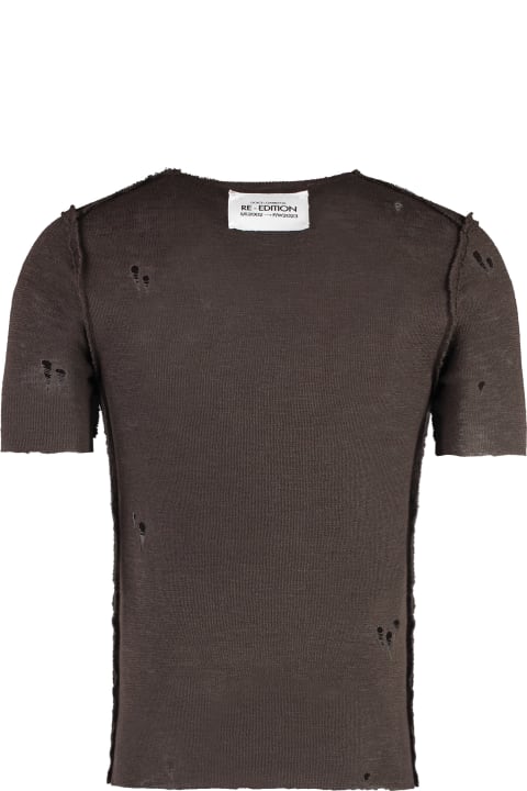 メンズ トップス Dolce & Gabbana Worn-out Details Knit T-shirt